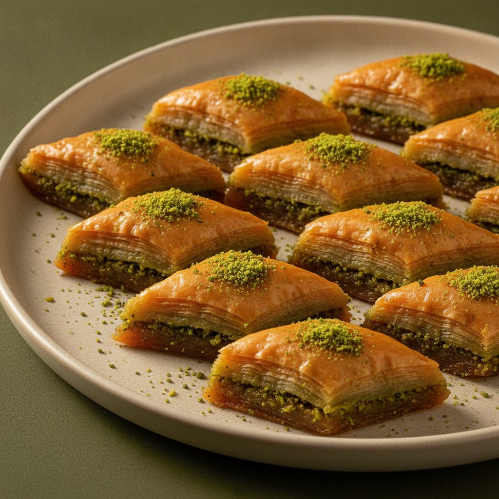 Kuru baklava, az şuruplu ince dilimler